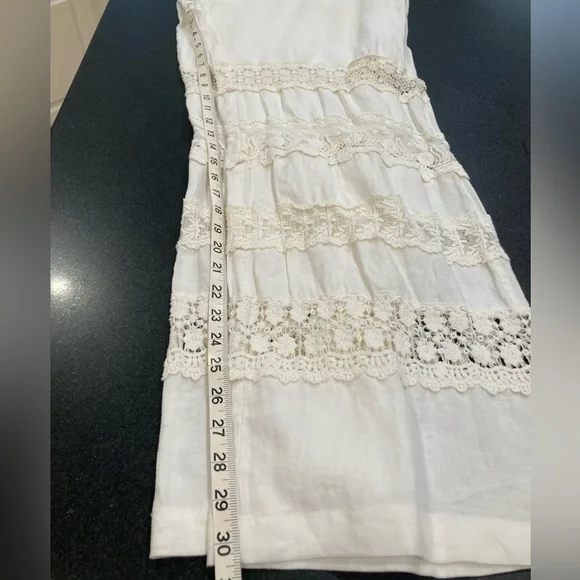 Johnny Was Ivory Lace & Crochet Trimmed Women's Pants - Picture 10 of 15